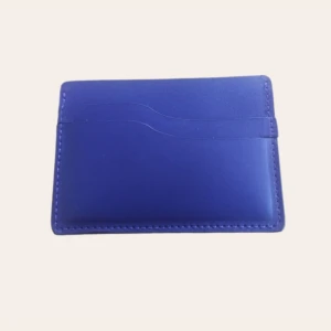 Tarjetero de piel de vacuno azul